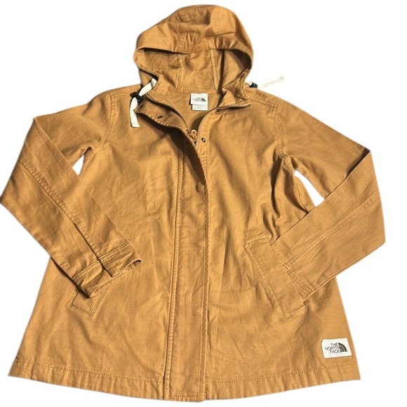 NORTH FACE, cotton jacket,zipper,snaps, PTP 18”, like sm/med tan,yellowstone EC - Picture 12 of 17